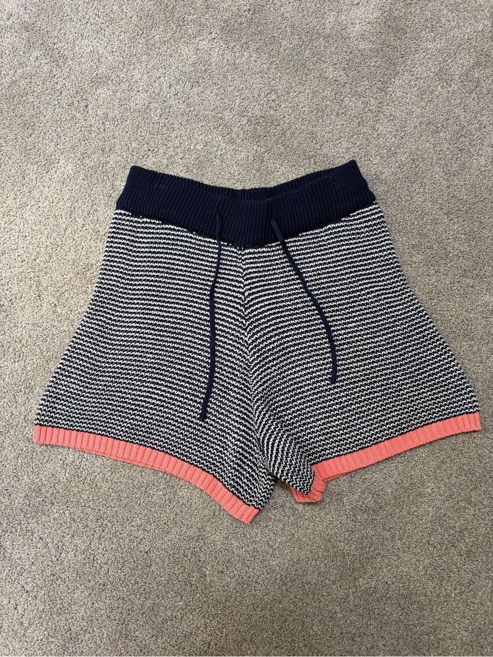 Skies Are Blue-Striped High Rise Sweater Shorts - Picture 2 of 5